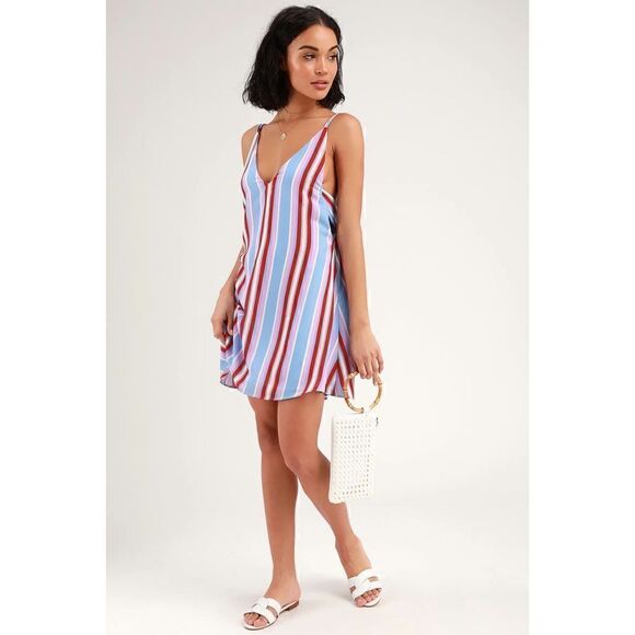 Lulus Set Sail Light Blue Multi Striped Tie-Back
Mini Dress - Picture 3 of 16